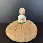 Antique Victorian Edwardian Porcelain Half Doll Sewing Pin Cushion Japan