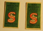 Lot Of 2 Vtg 1950s Singer Sewing Machine Needle Packets   Size 14   4 Needles 
