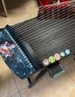 Guzheng 100cm 21 Strings Zither Portable Lotus Pattern Chinese String Instrument