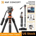 K f Concept 83 Inch Camera Video Tripod For Dslr Compact Tripod With Fluid Head