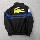 Lacoste Sport Track Jacket Kids 4 Black Blue Stripe Full Zip Logo Boys