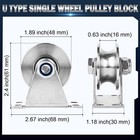 Groove Pulley Wheel For Rope Wall Mounted 1 Pack U Type - 1 Pack with Screws 