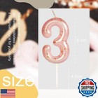 Hongplus Pink Gold Number 15 Candles  15 Birthday Candle pink Happy Birthday 