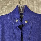 Eileen Fisher Blazer Jacket Womens Pp Blue Felted Merino Wool Dbl Knit Button
