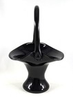 Vintage Cambridge Glass Co Black Amethyst Glass Basket  10  Tall