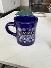    waffle House Mug 2015 Winter Waffleland Cobalt Blue Ceramic Diner Coffee Cup