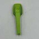 Vintage Tupperware Measuring Spoons Green Set 6 Spoons No Keeper Ring Nesting