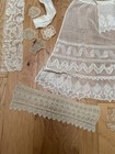 Lot Of Antique Victorian French  Lace Trim Apron Pillowcase Pillow Cover As-is