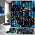 4 Pcs Bathroom Shower Curtain Set bathroom Sets With Rugsbath Mat u Shape And   