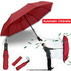 Automatic Umbrella Anti-uv Sun rain Windproof 3 Folding Compact Big Umbrella Red
