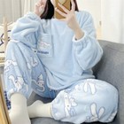 New   Cute Cartoon Pajamas Kawaii Sanrioed My Melody Cinnamoroll Flannel Pullov