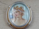 Beautiful 800 Silver Portrait Pin  Pendant W  Lady s Face  6 Grams