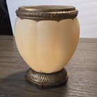 Springmaid 4pc Bathroom Accessory Set Beige Marbled Resin metal Antique Bronze