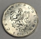 1993 Czech Republic 2 Two Koruny - Circulated Czech Nickel Plated Steel Coin