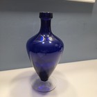 Vintage Large Cobalt Blue   Clear  Glass Vase 9 5 Inches Tall