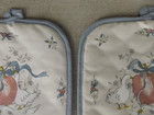 2 Rare International China Stoneware Marmalade Pot Holders Hot Pads Geese Apple