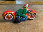 Vintage 1950s 60s Japan Tin Litho Friction Motorcycle Racer Toy Works See Video