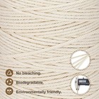 4 Strand Twisted Cotton Cord  3mm X 328yd  Plant Hangers  Wedding  Beige