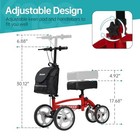 Elenker Yf-9010a Steerable Foldable Knee Walker 10  Wheels With Bag - Red