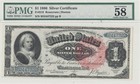 1886  1 Silver Certificate Fr-218 Pmg-58 Epq