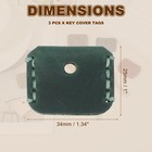 3pcs Leather Key Covers Caps Head Key Sleeve Mini Key Tags Organizer  Dark Green