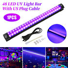 Uv Black Light Bar Fixtures Ultraviolet Lamp Strip Us Plug Dj Party Club 48led
