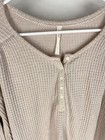 Anthropologie Pink Thermal Waffle Knit Long Sleeve Henley Shirt Top Large