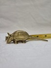 Rare Vintage Solid Brass Armadillo Figurine 5 Inches Euc