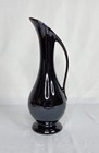 Vintage Brown black Lusterware Ceramic Ewer Style Bud Vase   Mid Century Modern
