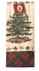 Spode Christmas Kitchen Dish Towel Tree 100  Cotton Tartan Plaid 27x19 Holiday