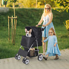 Foldable Carrier Strolling Cart Four Wheel Pet Stroller  For Cat  Dog And More