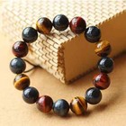8mm Multicolor Tiger Eye Bracelet Healing Reiki Gift Unisex Jewelry Good Luck