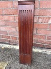 Antique Fluted Oak Half Wall Stairs Wood Newel Post 36 X 6 X 3 25