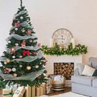 7ft Christmas Tree  Artificial Pine Tree With Solid Metal Stand And 1100 Bran   
