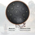 Steel Tongue Drum 15 Notes 14 Inch Hand Pan Drum C Major Panda Drum Pro Black