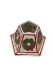Yankee Candle Christmas Votive Candle Holder Fairy Lamp Holiday Wreath Ceramic