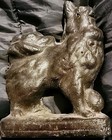  Chow Chow Dog Cast Iron Door Stop   7 1 4  Tall Primitive Antique Vintage 