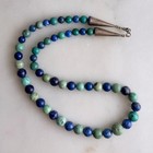 Vintage 1950s Navajo Native American Turquoise Lapis Lazuli  Sterling Silver 22 