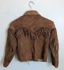 Vtg 50s Sears Boys Western Buckskin Leather Suede Fringe Jacket Coat Thrashed