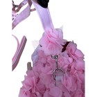 Pink 3d Floral Pet Harness And Leash Set Small Dog Cat Flower Vest Maroon Lining