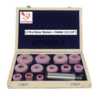 Grinding Valve Seat Stones 12 Pcs With Stone Dresser   6 Pcs Pilots    Holder