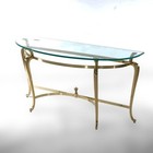 French Louis Xiv Style Bronzed Gilt Metal Glass Top Console Table 20th C