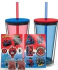 Marvel Spiderman Pack Of 2 Design Your Own Glitter Tumblers Nib