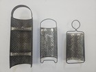 3 Vintage Metal Kitchen Graters - Curved Shape - Old Collectible