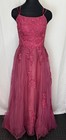 Long Lace Prom Dress Spaghetti Straps Formal Evening Gown Sz 8