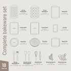 18-piece Deluxe Nonstick Carbon Steel Bakeware Set - Professional Kitchen 