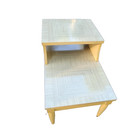 Vintage 2 Tier End Side Table Mcm - Blond Wood - Formica Top 1950 s 60 s