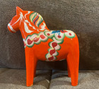 4  Vintage Swedish Nils Olsson Dala Wood Horses Hand Painted With Labels