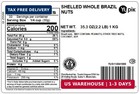 Yupik Raw Brazil Nuts  2 2 Lb  35 2 Oz   Gluten-free  Kosher  Shelled  Unsalted 
