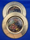 Decorative 13  Gold Fruit Still Life Melamine Plate Set Of 2 New With Tag